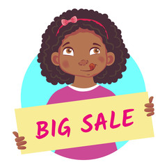 african girl holding poster-Big Sale