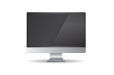 Desktop computer front view vector