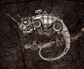 Steampunk style lizard © Andrey Burmakin