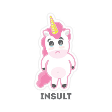 Isolated insulted unicorn.