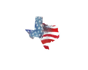 United States Of America. Watercolor texture of American flag. Texas.