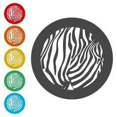 Zebra Print icons set - Illustration 