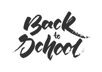 Vector illustration: Grunge hand lettering of back to school.