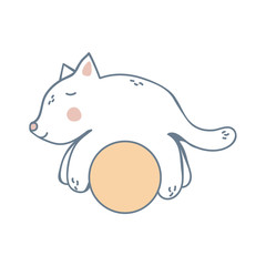 Kitten on the Yellow Ball