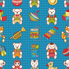 Fototapeta premium Child toy seamless pattern. Design element 