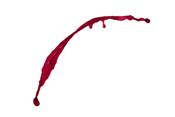 splendid splash red color over white background
