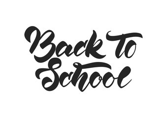 Vector illustration: Handwritten lettering of back to school on white background.