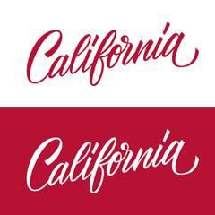 Handwritten U.S. state name California. Calligraphic element for your design. Vector illustration.