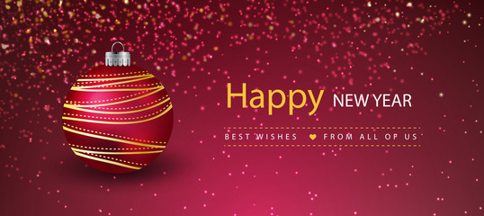 Decorative new year banners with christmas ball