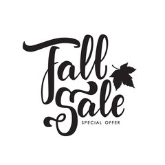 Vector illustration: Handwritten brush lettering of Fall Sale. Discount special offer.