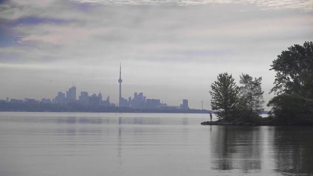 sailboat in summer on the lake ontario toronto fisherman