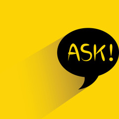 ask on yellow background