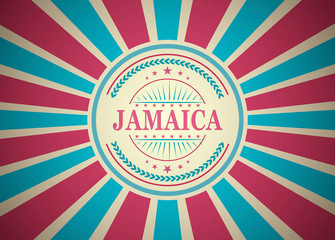 Jamaica Retro Vintage Style Stamp Background