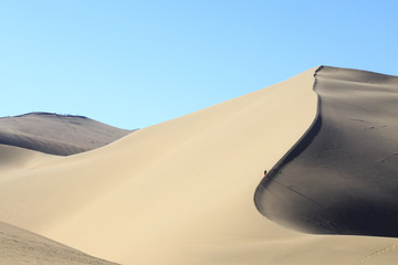 Fototapeta na wymiar Dunes in Gobi desert in Dunhuang, China