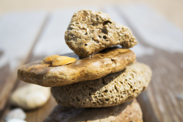 Spa stones on the beach