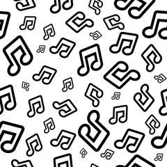 Vector background with musical notes. Seamless pattern for wallpaper or wrapping paper.