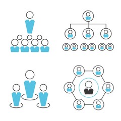 people network icons, people connection icons