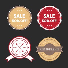 Collection Tag Badge Illustration For Business Industry Vector Isolated