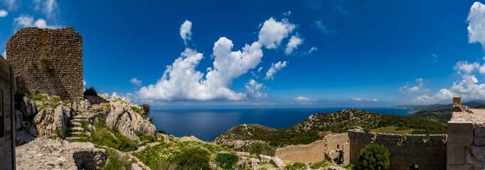 Magnificent panoramic view from the Kritinia castle - Kastellos, Rhodes island, Greece © Tomasz Czajkowski