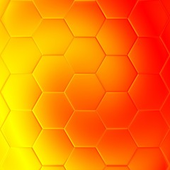 honeycomb honey have background in red, yellow and orange gradient, honey holiday or card for copy space