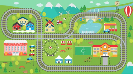 Train track play placemat HD