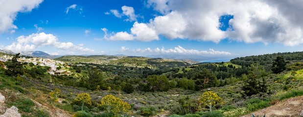Fototapeta na wymiar Panoramic landscape of Rhodes island, Greece
