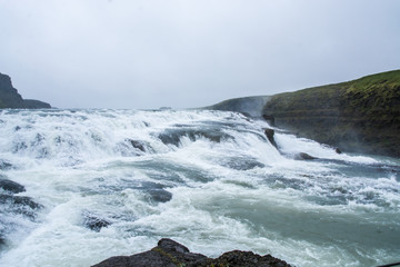 Gullfoss waterfall located in the canyon of Hvita river, Iceland