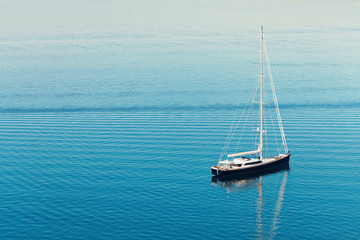 Fototapeta premium Yacht in the harbor near Split city - Croatia