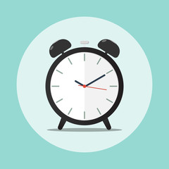alarm clock time flat vector