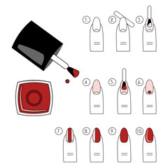 Vector design, how to do a manicure correctly. Steps of manicure, icon