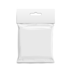 White realistic Polyethylene bag with Hang Slot.