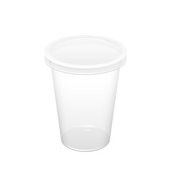 Realistic Transparent Disposable Plastic Cup