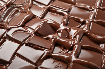 Melted pieces of chocolate 