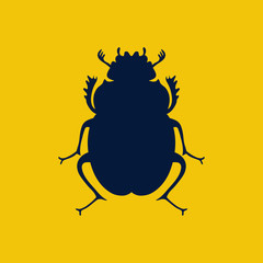 Vector scarab beetle, egyptian symbol. Lady bug logo template