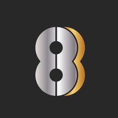 Simple 8 Eight Unique Logo For Business. Vector Isolated.