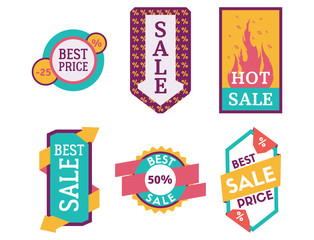 Super sale extra bonus banners text in color drawn label business shopping internet promotion vector illustration