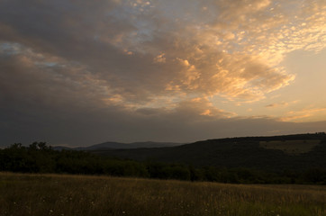 Fototapeta na wymiar sunrise in nature, July