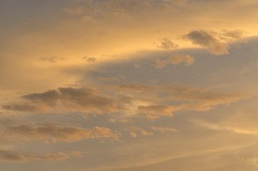 cloudy sunset sky in July
