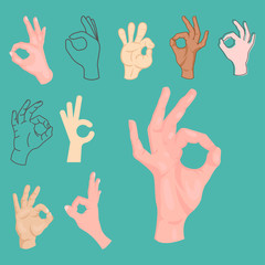 Ok hands success gesture okey yes agreement signal business human agree best approval vector.
