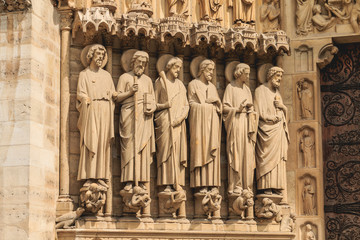 Detail of the architecture of Notre-Dame Cathedral