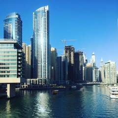 Fototapeta premium Modern buildings on the Dubai Marina in Dubai, UAE
