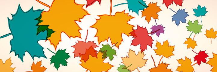  Vector banner dead leaves, autumn background