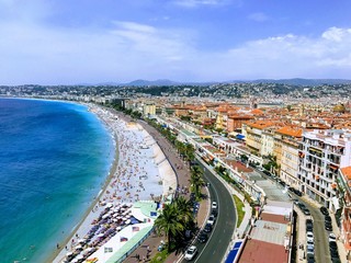 A view of the city of Nice, France from Colline du Château
