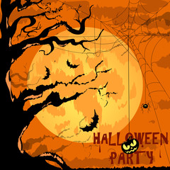 Happy Halloween Poster For Design. Vector Illustration. Banner