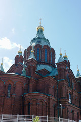 Fototapeta na wymiar Uspensky Cathedral in Helsinki Finland Tourist destination