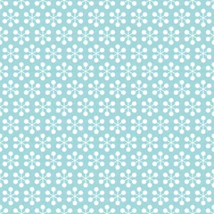 Retro Seamless Pattern Snowflakes/Flowers Turquoise © Jan Engel