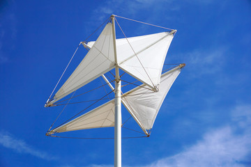 windsock inflated by the wind on the sky