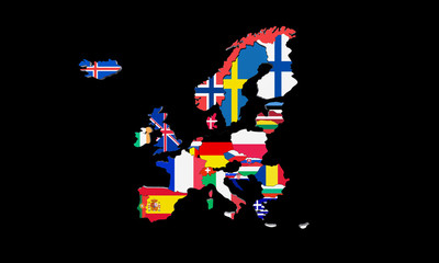 European Economic Area 3d render map