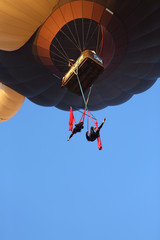 Extreme performance of aerial gymnasts in a balloon
