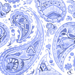Watercolor native indian vector pattern